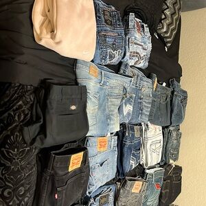 Jeans sweats cargos and pants